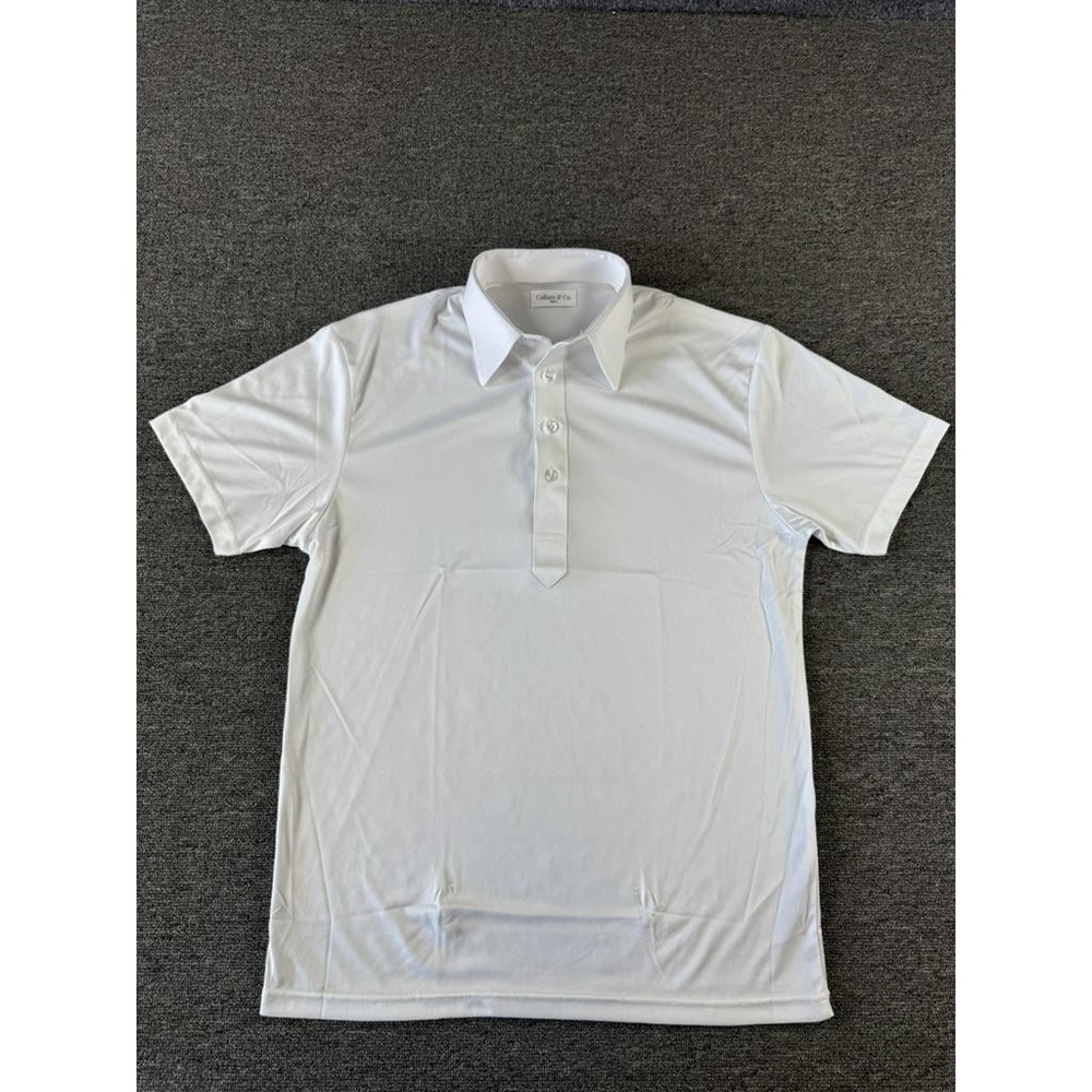 Collars Co Polo Shirt Mens Small White Solid Performance Stretch Lightweight